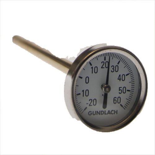 Jordtermometer i messinghylster 20 cm